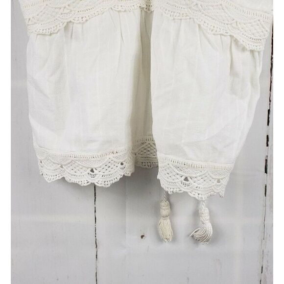 Love Sam Lace Trim V-Neck Blouse Ivory - Picture 6 of 11